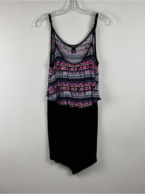 Rue 21 Bohemian Tribal Print Sleeveless Layered Romper